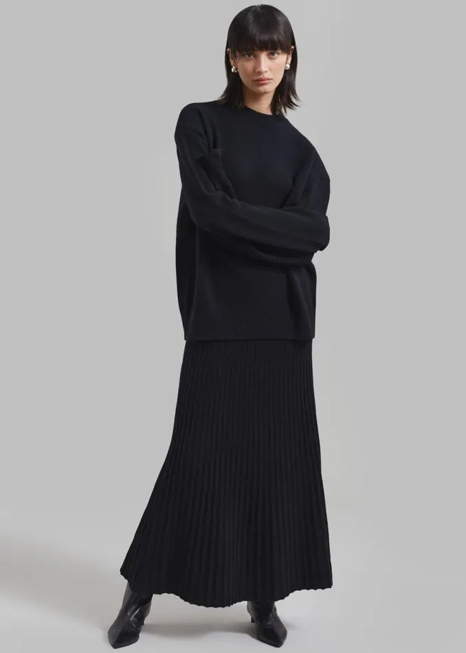 The Frankie Shop By Malene Birger Hevina Long Skirt 8211 Black Shop Clothing