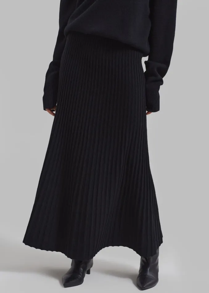 The Frankie Shop By Malene Birger Hevina Long Skirt 8211 Black Shop Clothing