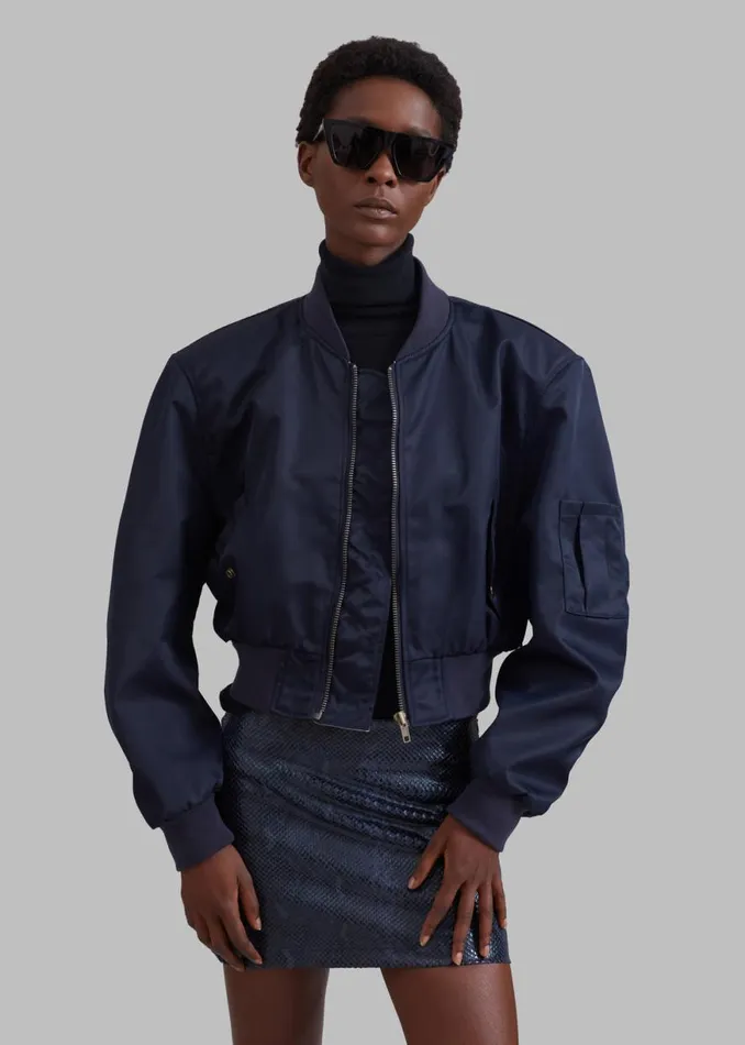 The Frankie Shop Cardiff Padded Bomber 8211 Navy Shop Outerwear