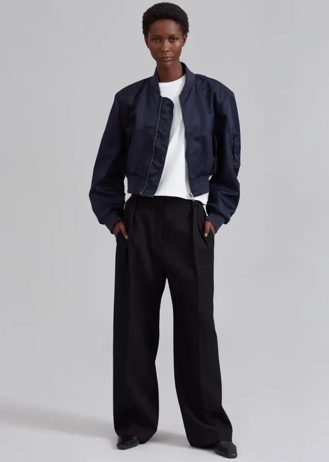 The Frankie Shop Cardiff Padded Bomber 8211 Navy Shop Outerwear