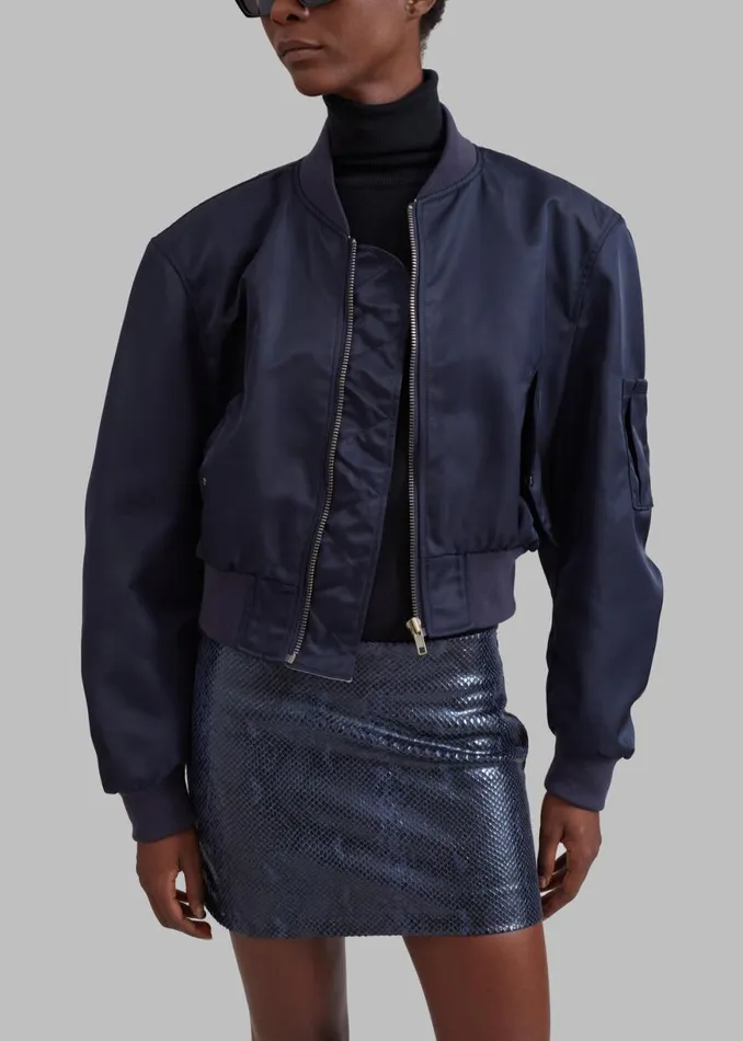 The Frankie Shop Cardiff Padded Bomber 8211 Navy Shop Outerwear