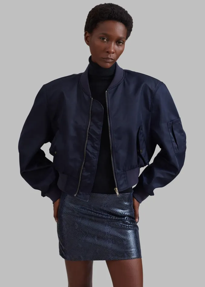 The Frankie Shop Cardiff Padded Bomber 8211 Navy Shop Outerwear