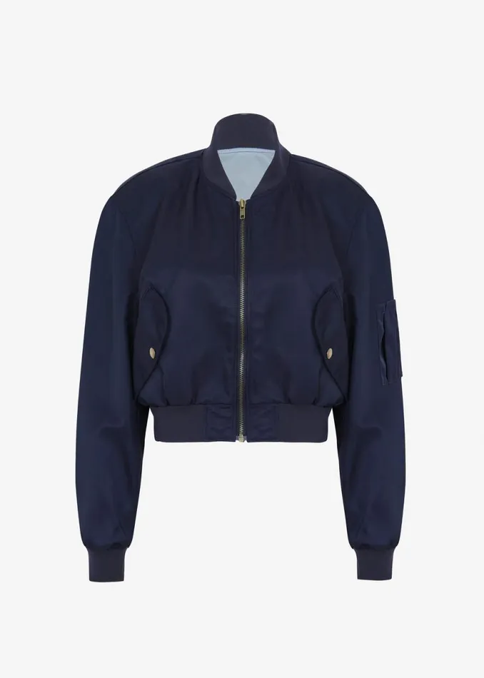 The Frankie Shop Cardiff Padded Bomber 8211 Navy Shop Outerwear