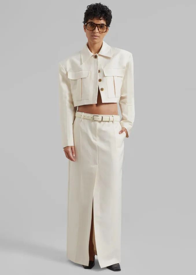 The Frankie Shop Carley Long Skirt 8211 Cream Shop Clothing