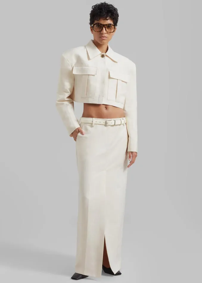 The Frankie Shop Carley Long Skirt 8211 Cream Shop Clothing