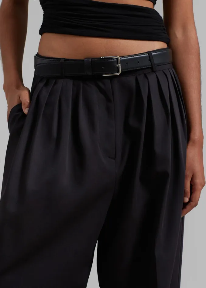 The Frankie Shop Catalina Pleated Trousers 8211 Black Shop Bottoms
