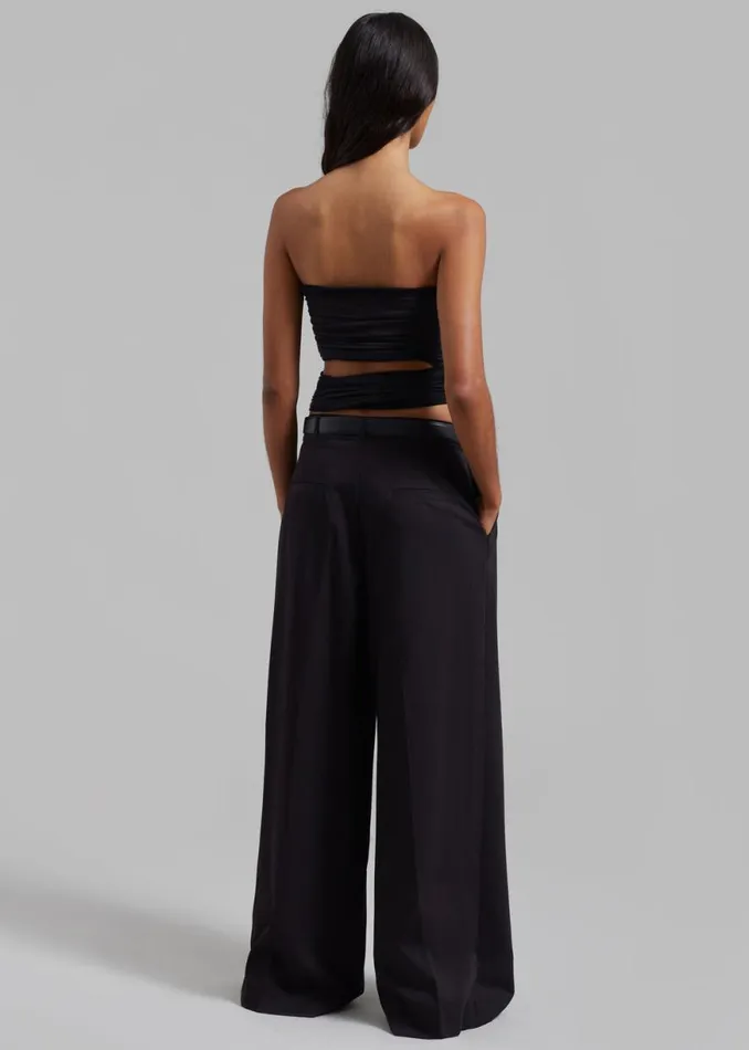 The Frankie Shop Catalina Pleated Trousers 8211 Black Shop Bottoms
