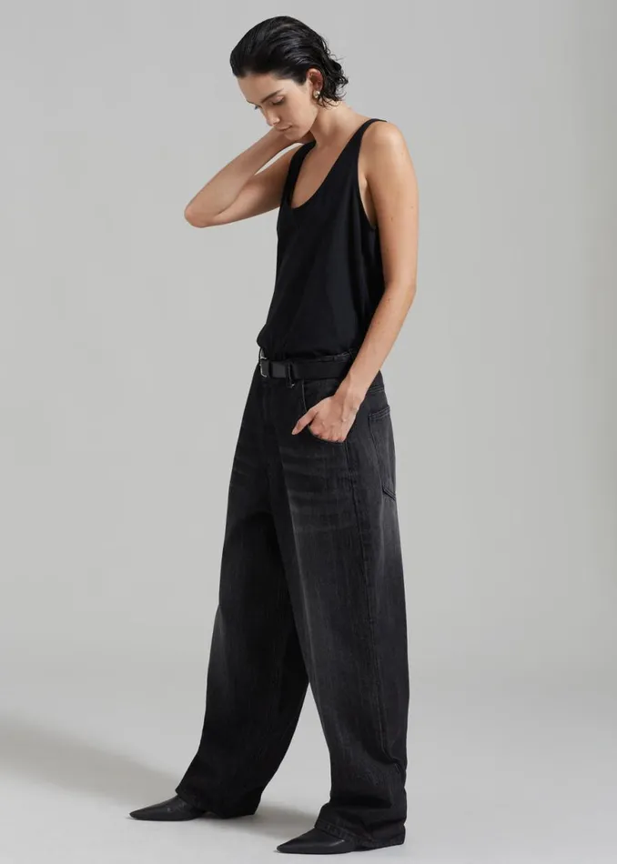 The Frankie Shop Charleston Oversized Jeans 8211 Grey Shop Clothing