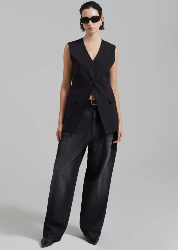 The Frankie Shop Charleston Oversized Jeans 8211 Grey Shop Clothing