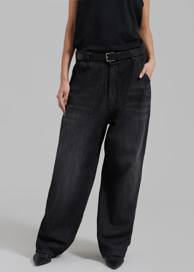The Frankie Shop Charleston Oversized Jeans 8211 Grey Shop Clothing