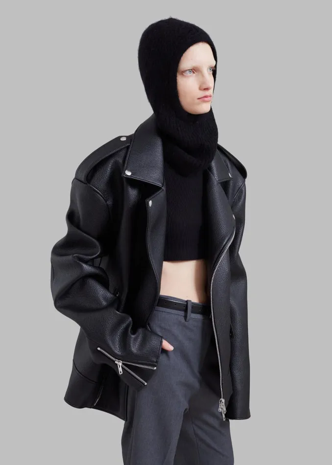 The Frankie Shop Chicago Oversized Biker Jacket 8211 Black Shop Outerwear