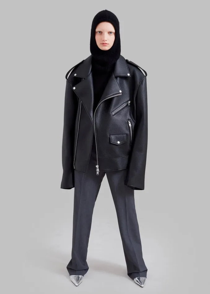 The Frankie Shop Chicago Oversized Biker Jacket 8211 Black Shop Outerwear