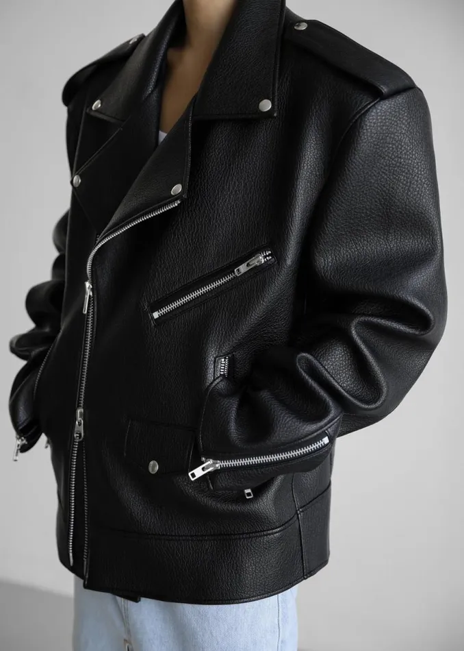 The Frankie Shop Chicago Oversized Biker Jacket 8211 Black Shop Outerwear