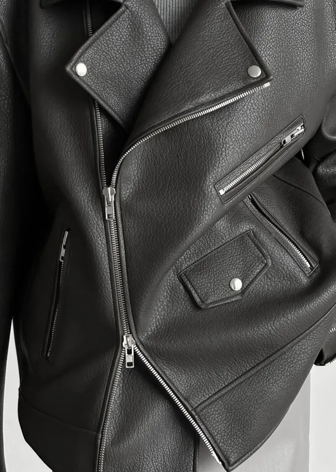 The Frankie Shop Chicago Oversized Biker Jacket 8211 Black Shop Outerwear