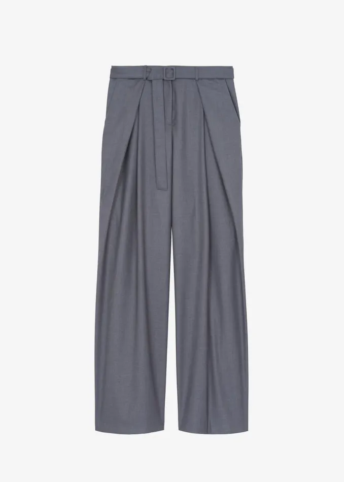 The Frankie Shop Clay Belted Pants 8211 Grey Shop Bottoms