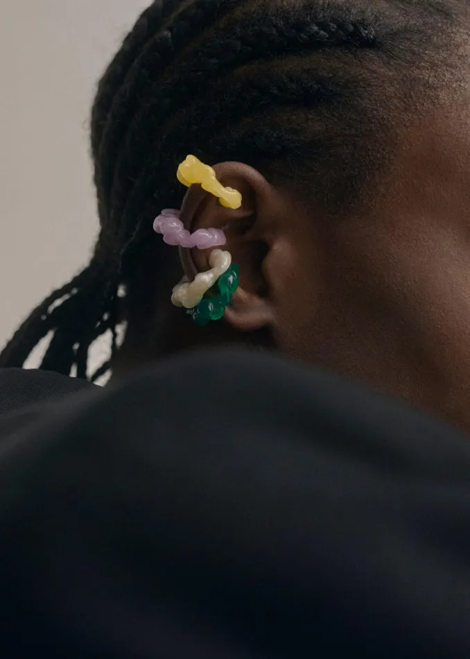 The Frankie Shop Completedworks Scrunch BioResin Ear Cuff 8211 Green Shop Accessories