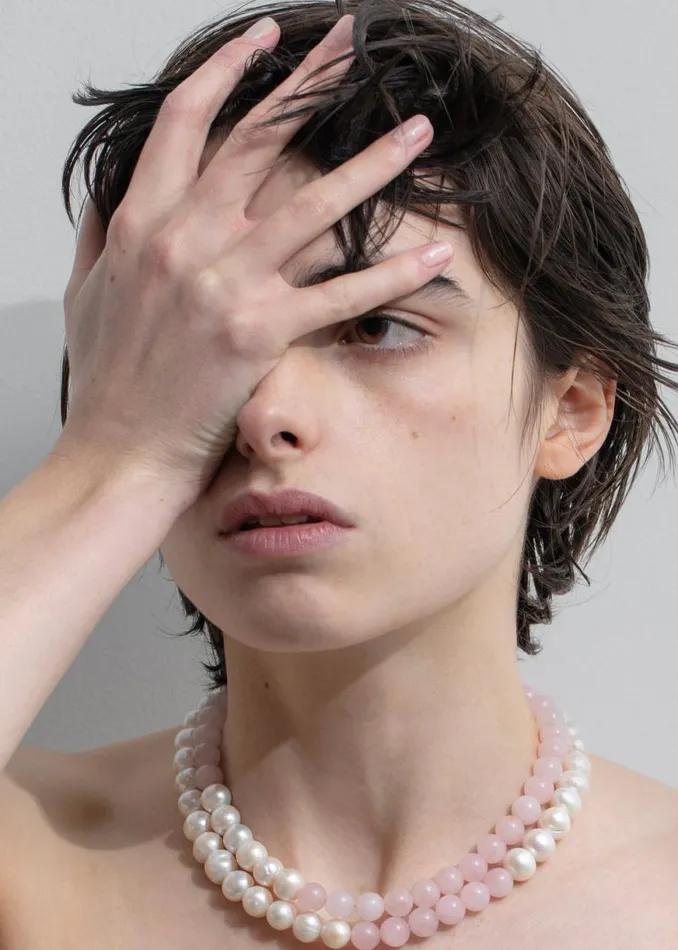 The Frankie Shop Completedworks Some Lost Time Necklace 8211 Rose Quartz Shop Accessories