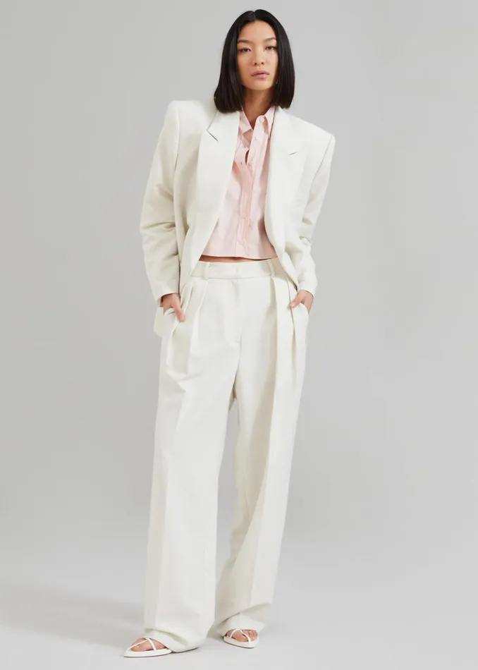 The Frankie Shop Corrin Pleated Trousers 8211 Ivory Shop Clothing