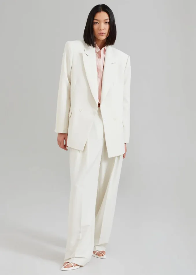 The Frankie Shop Corrin Pleated Trousers 8211 Ivory Shop Clothing
