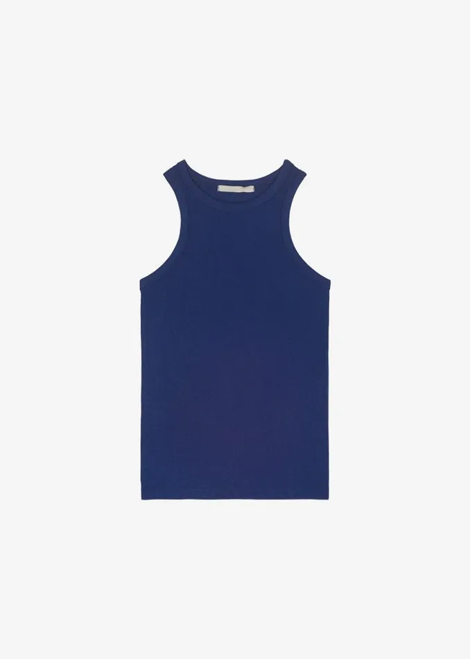 The Frankie Shop Corsy Ribbed Tank 8211 Navy Shop Tops