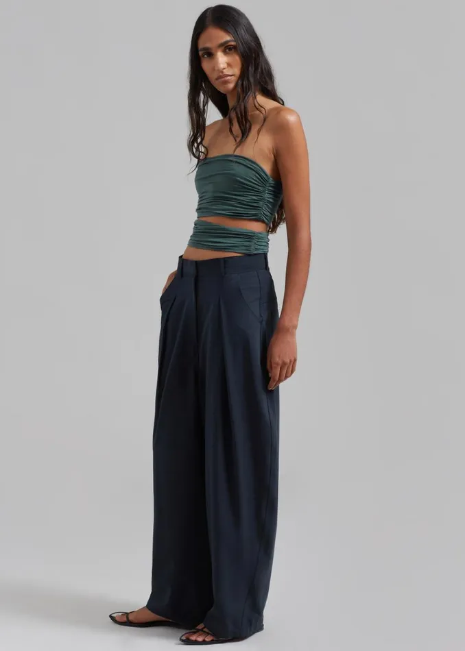 The Frankie Shop Dani Wide Pants 8211 Navy Shop Clothing