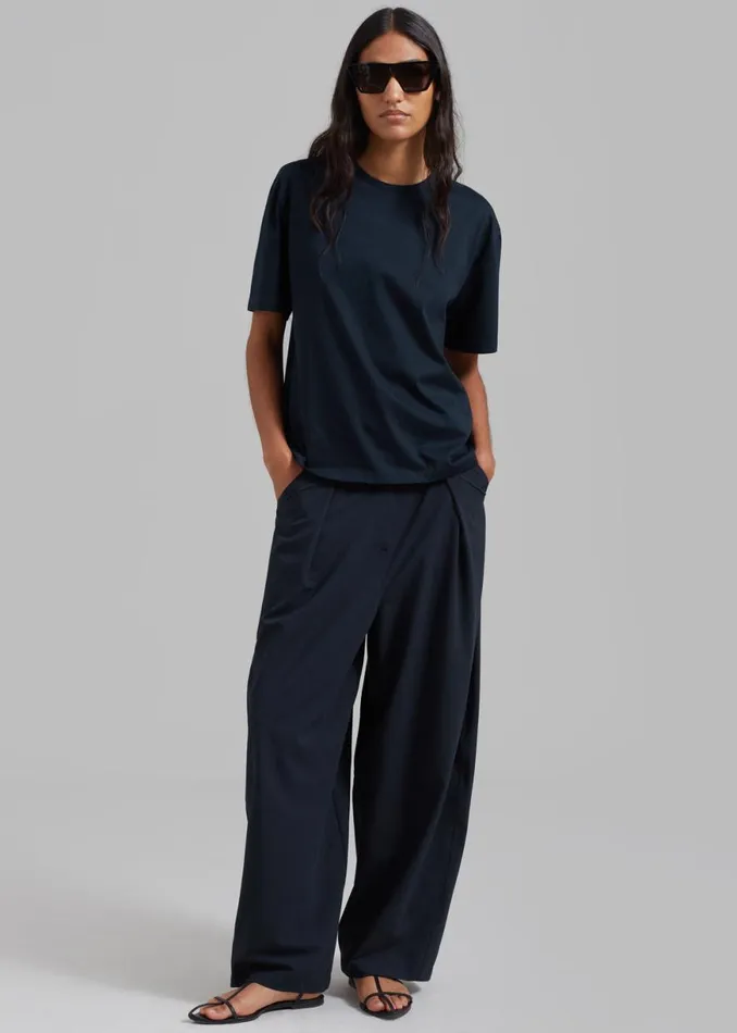 The Frankie Shop Dani Wide Pants 8211 Navy Shop Clothing