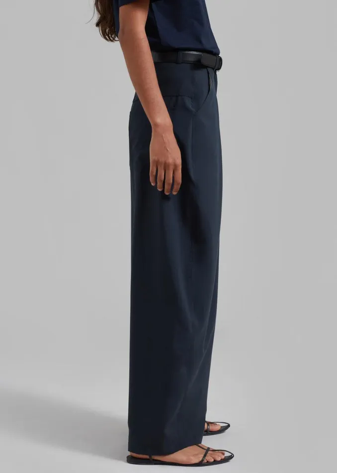 The Frankie Shop Dani Wide Pants 8211 Navy Shop Clothing