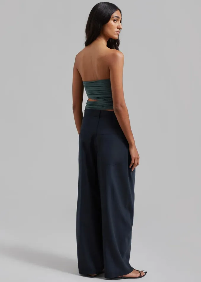The Frankie Shop Dani Wide Pants 8211 Navy Shop Clothing