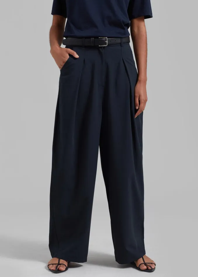 The Frankie Shop Dani Wide Pants 8211 Navy Shop Clothing