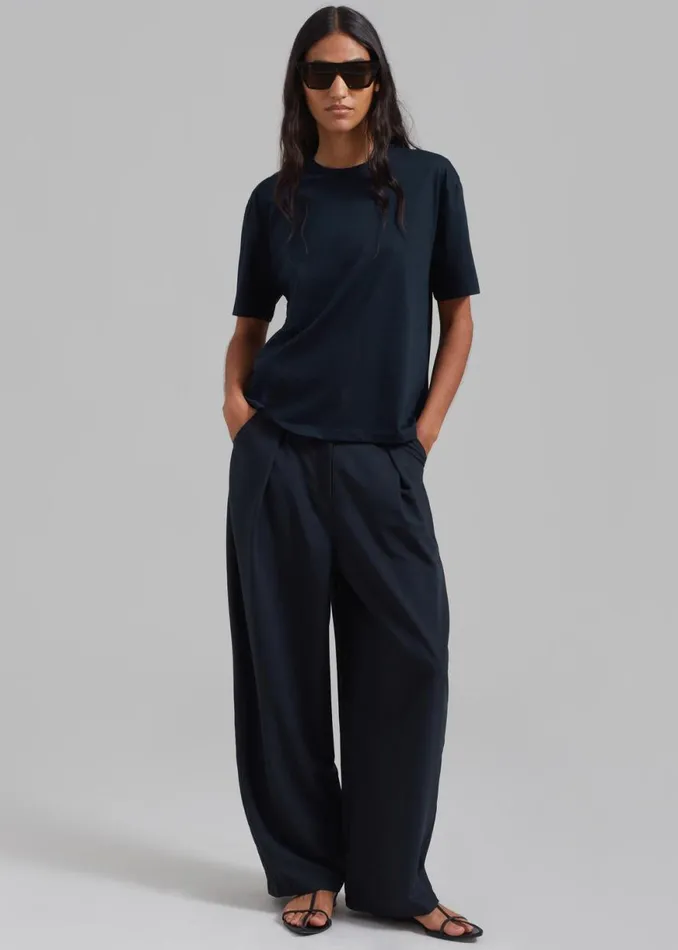 The Frankie Shop Dani Wide Pants 8211 Navy Shop Clothing