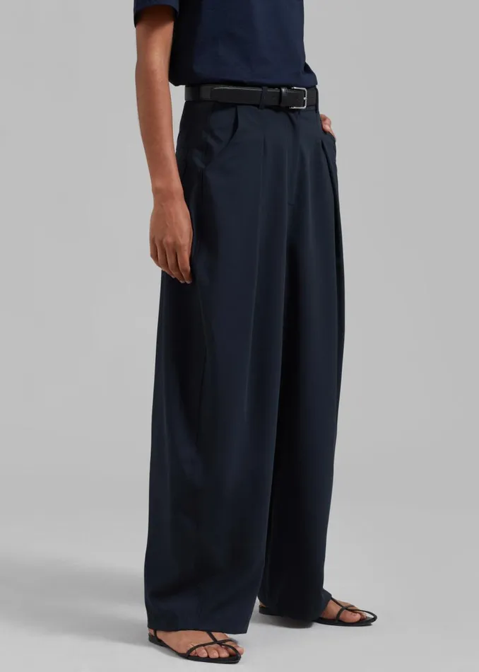 The Frankie Shop Dani Wide Pants 8211 Navy Shop Clothing