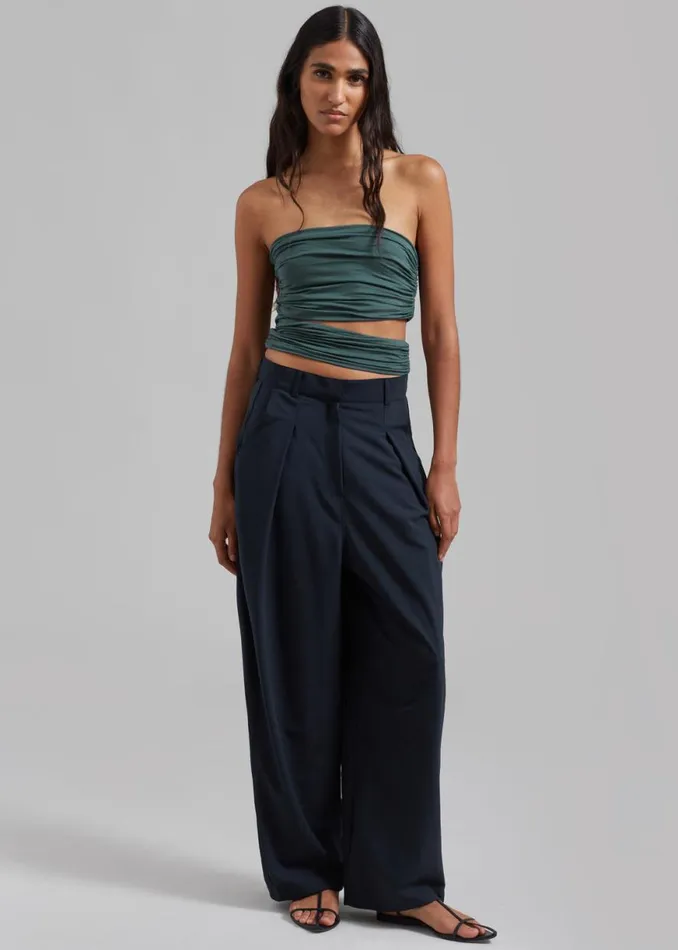 The Frankie Shop Dani Wide Pants 8211 Navy Shop Clothing