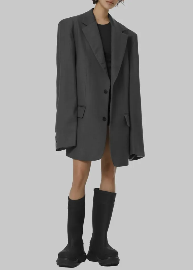 The Frankie Shop Dee Maxi Oversized Blazer 8211 Charcoal Shop Outerwear
