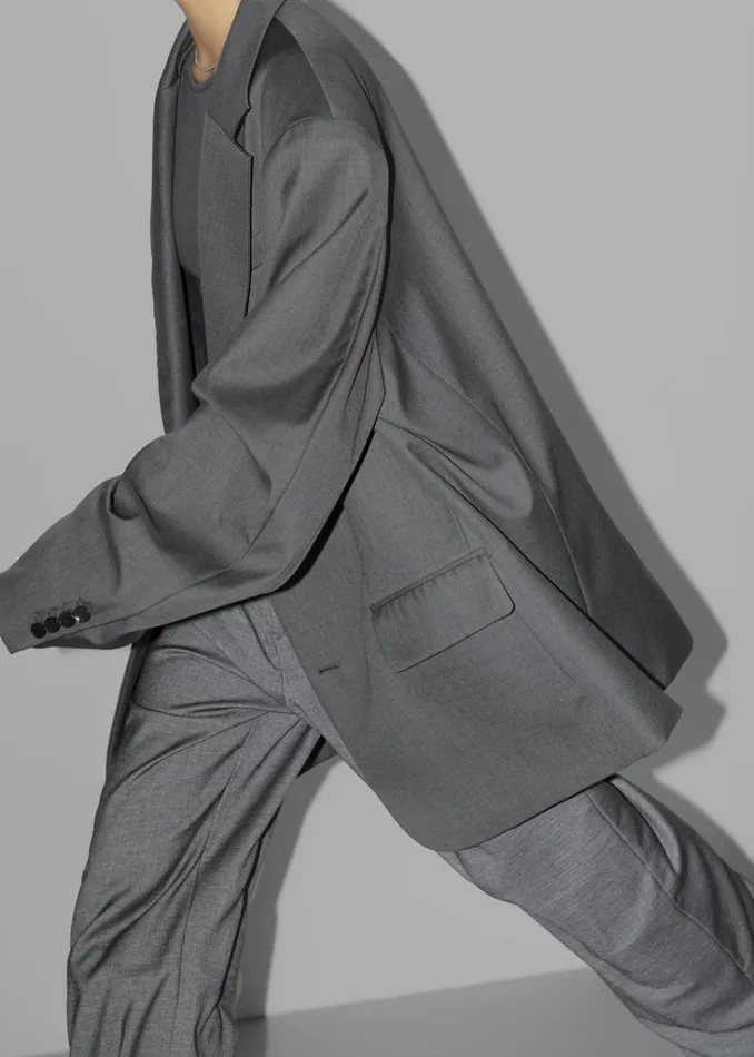 The Frankie Shop Dee Maxi Oversized Blazer 8211 Charcoal Shop Outerwear