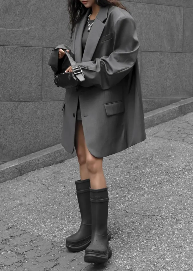 The Frankie Shop Dee Maxi Oversized Blazer 8211 Charcoal Shop Outerwear