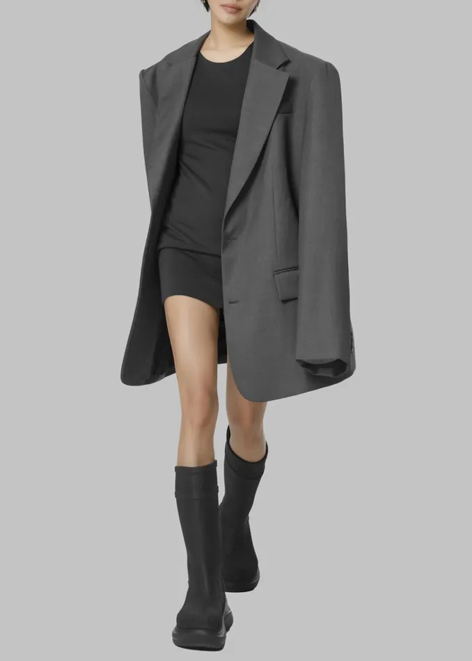 The Frankie Shop Dee Maxi Oversized Blazer 8211 Charcoal Shop Outerwear