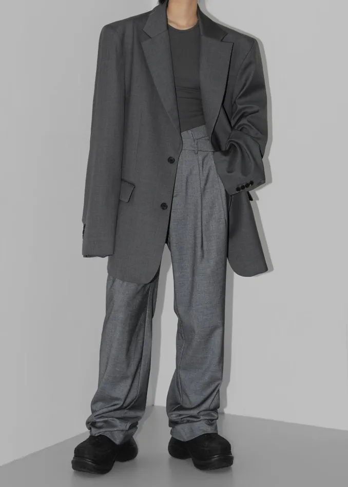 The Frankie Shop Dee Maxi Oversized Blazer 8211 Charcoal Shop Outerwear