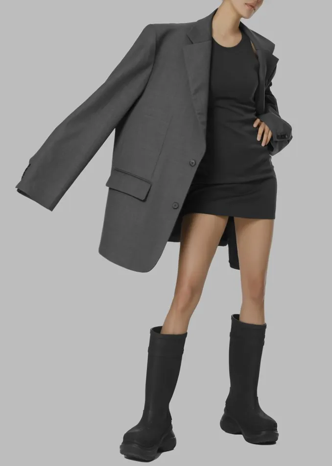 The Frankie Shop Dee Maxi Oversized Blazer 8211 Charcoal Shop Outerwear