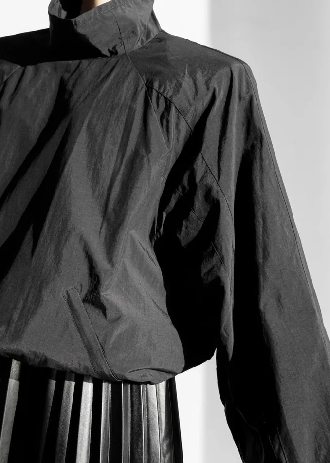 The Frankie Shop Doyle Mockneck Anorak 8211 Black Shop Outerwear