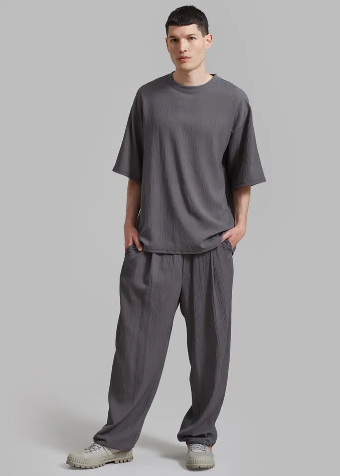 The Frankie Shop Eliott Crinkle Tee 8211 Charcoal Shop Clothing