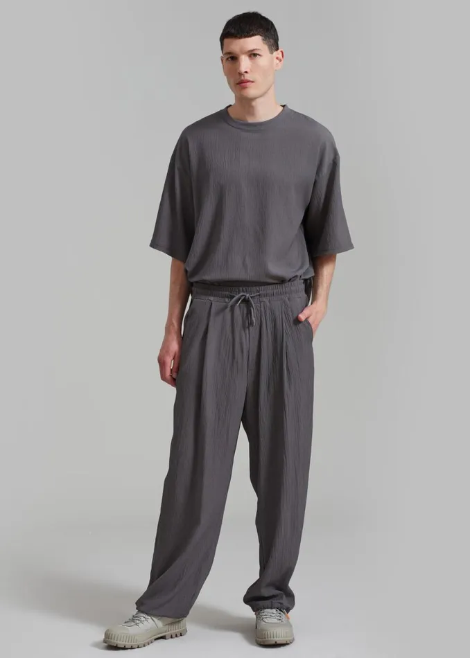 The Frankie Shop Eliott Crinkle Tee 8211 Charcoal Shop Clothing