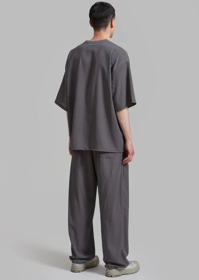 The Frankie Shop Eliott Crinkle Tee 8211 Charcoal Shop Clothing
