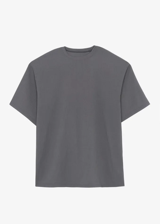 The Frankie Shop Eliott Crinkle Tee 8211 Charcoal Shop Clothing