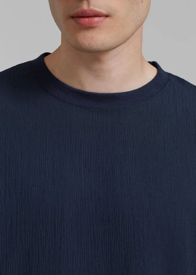 The Frankie Shop Eliott Crinkle Tee 8211 Navy Shop Clothing