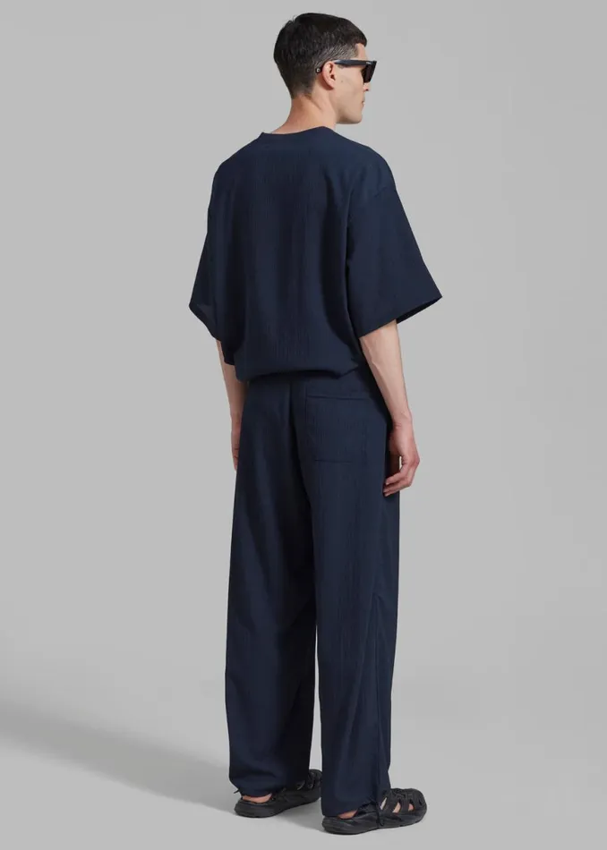 The Frankie Shop Eliott Crinkle Tee 8211 Navy Shop Clothing