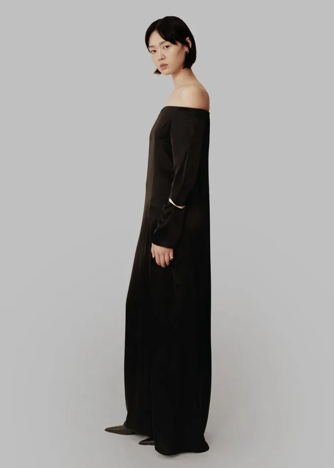 The Frankie Shop Esse Studios Off Shoulder Column Dress 8211 Black Shop Dresses