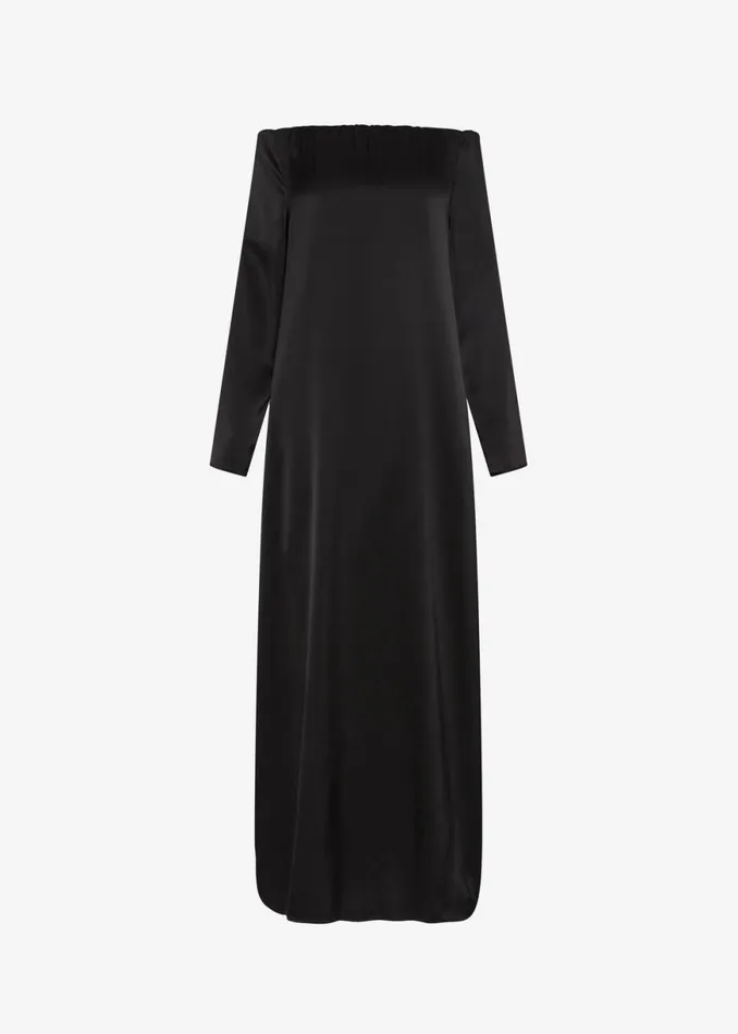 The Frankie Shop Esse Studios Off Shoulder Column Dress 8211 Black Shop Dresses