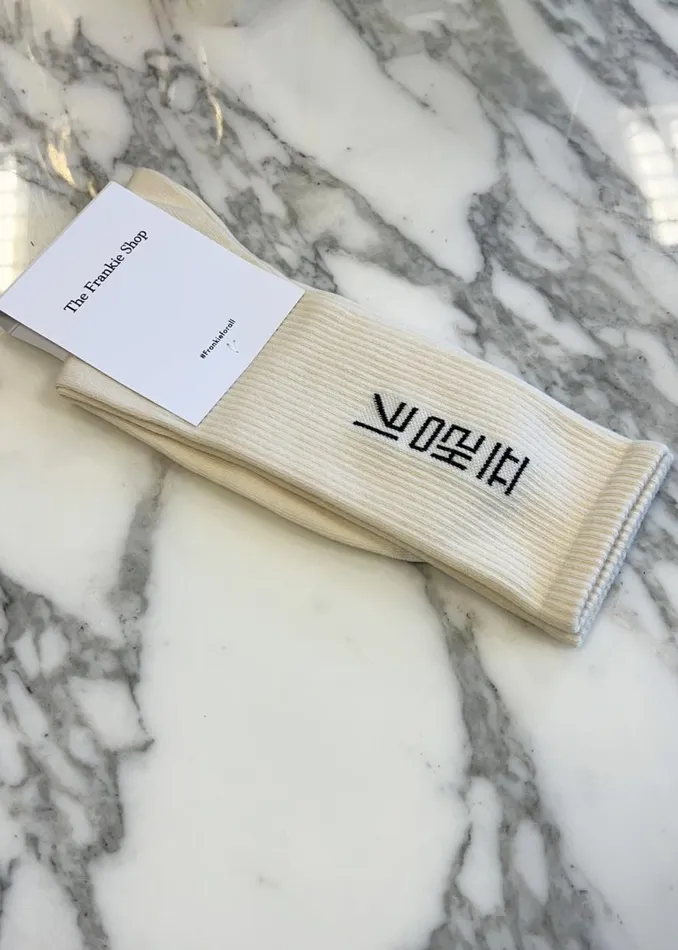 The Frankie Shop Frankie In Korean Ribbed Socks 8211 Vanilla Shop Accessories