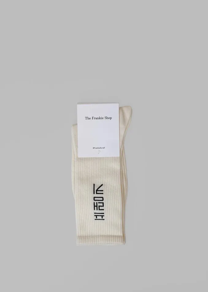 The Frankie Shop Frankie In Korean Ribbed Socks 8211 Vanilla Shop Accessories