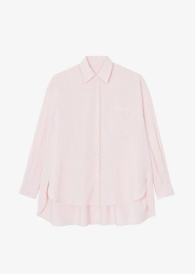 The Frankie Shop Georgia Fluid Shirt 8211 Pink Pinstripe Shop Tops